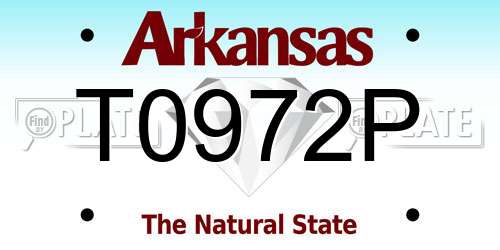 T0972P Arkansas License Plate