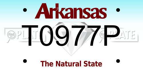 T0977P Arkansas License Plate