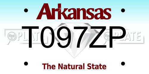 T097ZP Arkansas License Plate