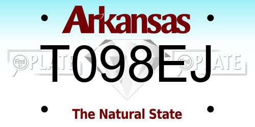 T098EJ Arkansas License Plate