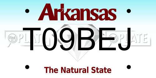 T09BEJ Arkansas License Plate