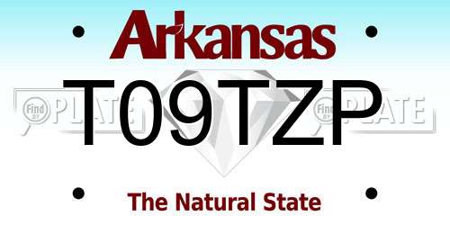T09TZP Arkansas License Plate
