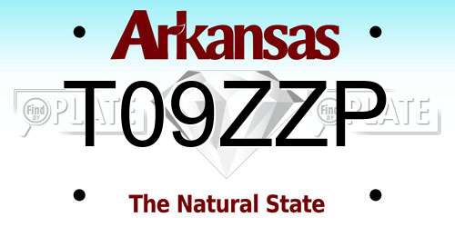 T09ZZP Arkansas License Plate
