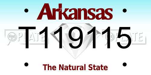 T119115 Arkansas License Plate