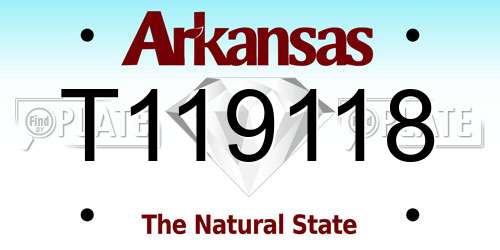 T119118 Arkansas License Plate