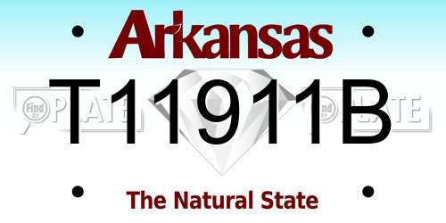 T11911B Arkansas License Plate