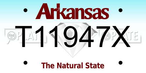 T11947X Arkansas License Plate