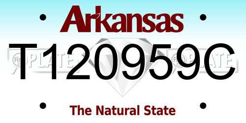 T120959C Arkansas License Plate