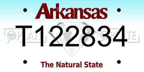 T122834 Arkansas License Plate