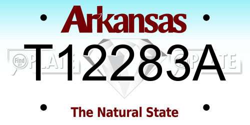 T12283A Arkansas License Plate