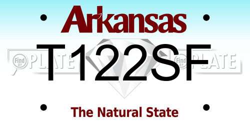 T122SF Arkansas License Plate