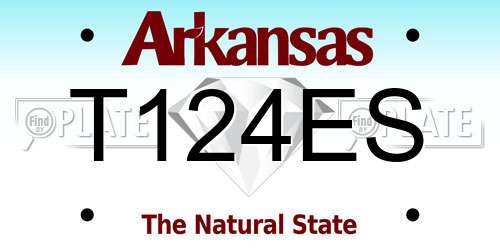 T124ES Arkansas License Plate