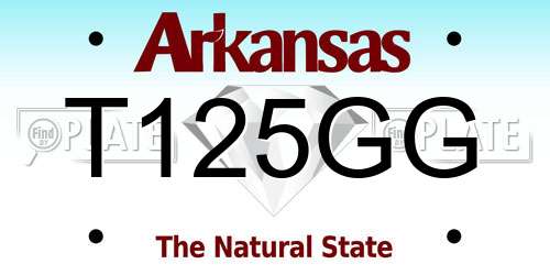 T125GG Arkansas License Plate