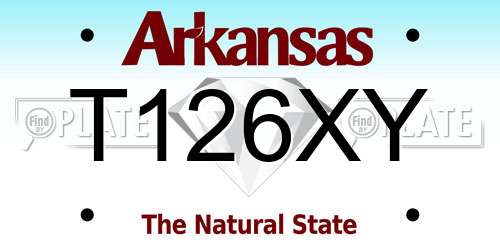 T126XY Arkansas License Plate