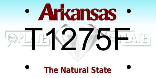 T1275F Arkansas License Plate