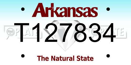 T127834 Arkansas License Plate