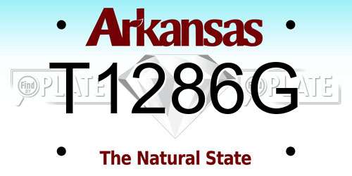 T1286G Arkansas License Plate