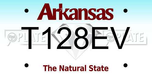 T128EV Arkansas License Plate