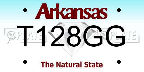 T128GG Arkansas License Plate