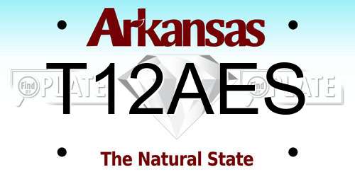T12AES Arkansas License Plate
