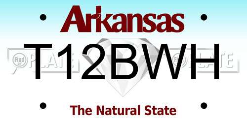 T12BWH Arkansas License Plate