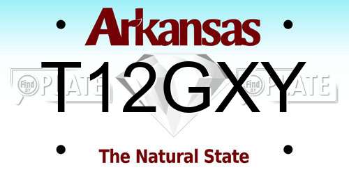 T12GXY Arkansas License Plate