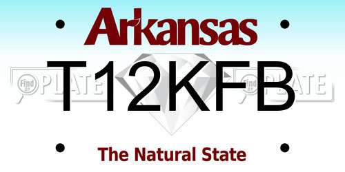 T12KFB Arkansas License Plate