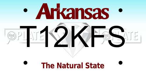 T12KFS Arkansas License Plate