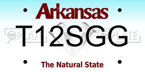 T12SGG Arkansas License Plate