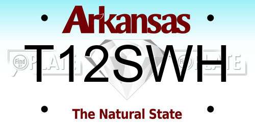 T12SWH Arkansas License Plate