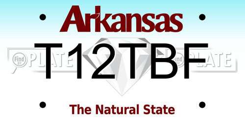 T12TBF Arkansas License Plate