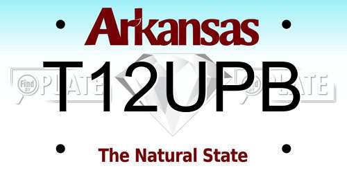 T12UPB Arkansas License Plate
