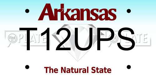 T12UPS Arkansas License Plate