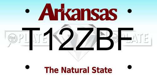 T12ZBF Arkansas License Plate