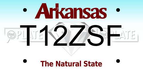 T12ZSF Arkansas License Plate
