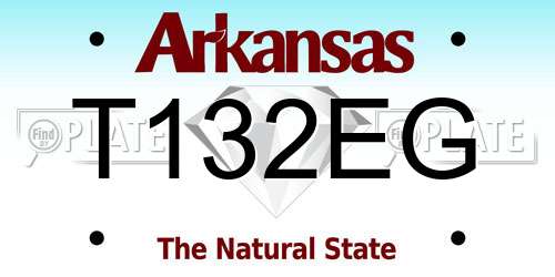T132EG Arkansas License Plate