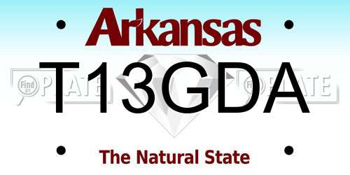 T13GDA Arkansas License Plate
