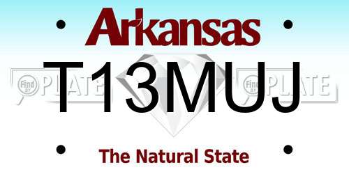 T13MUJ Arkansas License Plate