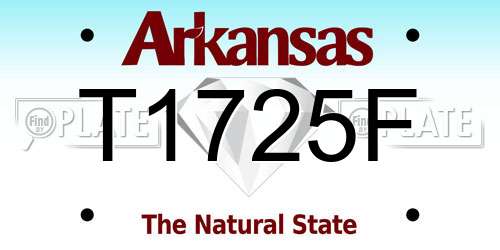T1725F Arkansas License Plate