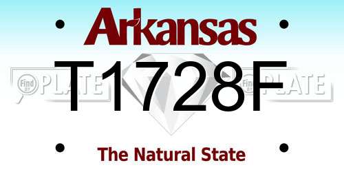 T1728F Arkansas License Plate