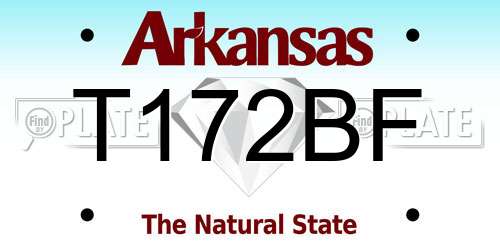 T172BF Arkansas License Plate