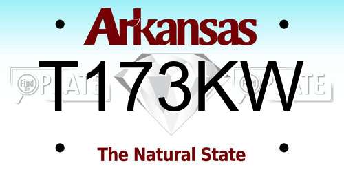 T173KW Arkansas License Plate