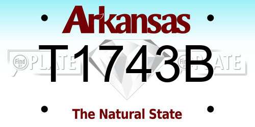 T1743B Arkansas License Plate