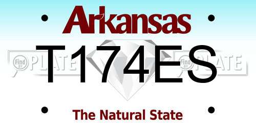 T174ES Arkansas License Plate
