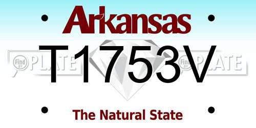 T1753V Arkansas License Plate