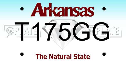 T175GG Arkansas License Plate