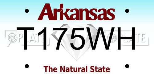 T175WH Arkansas License Plate