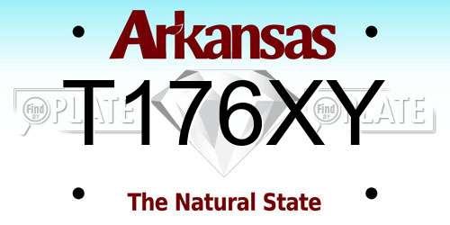 T176XY Arkansas License Plate