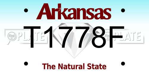 T1778F Arkansas License Plate