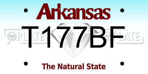 T177BF Arkansas License Plate